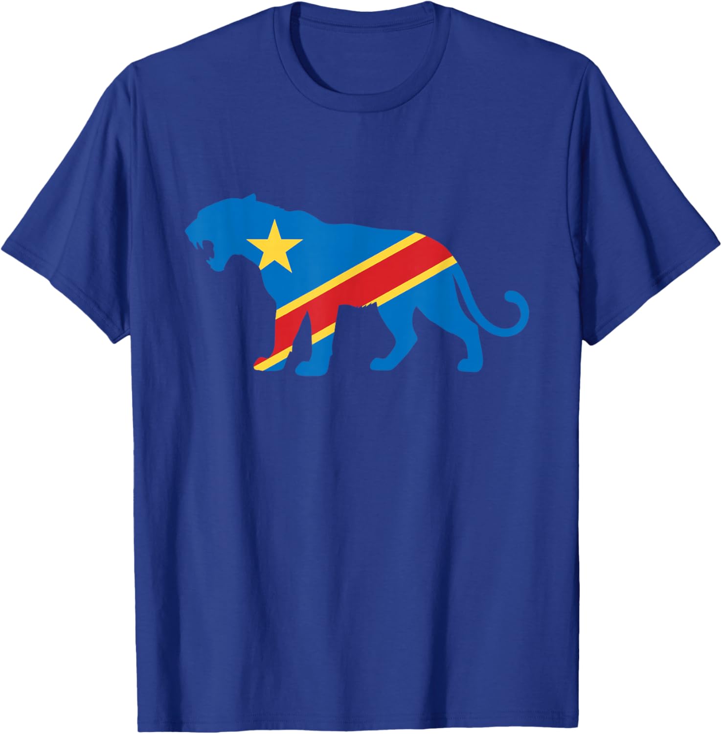 Roaring Congo Leopard – DRC Flag Proud T-Shirt - T-Shirt | Royal