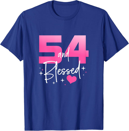 54 and Blessed Chapter 54 Year Old Gifts 54th Birthday Gifts T-Shirt - T-Shirt | Royal