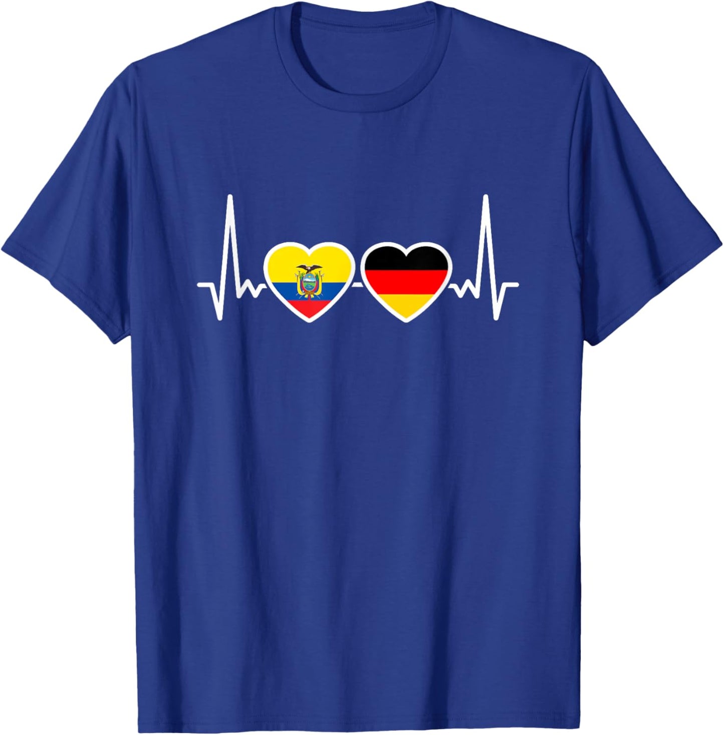 Ecuador Deutschland Herzschlag Flagge Ecuadorianer T-Shirt - T-Shirt | Royal