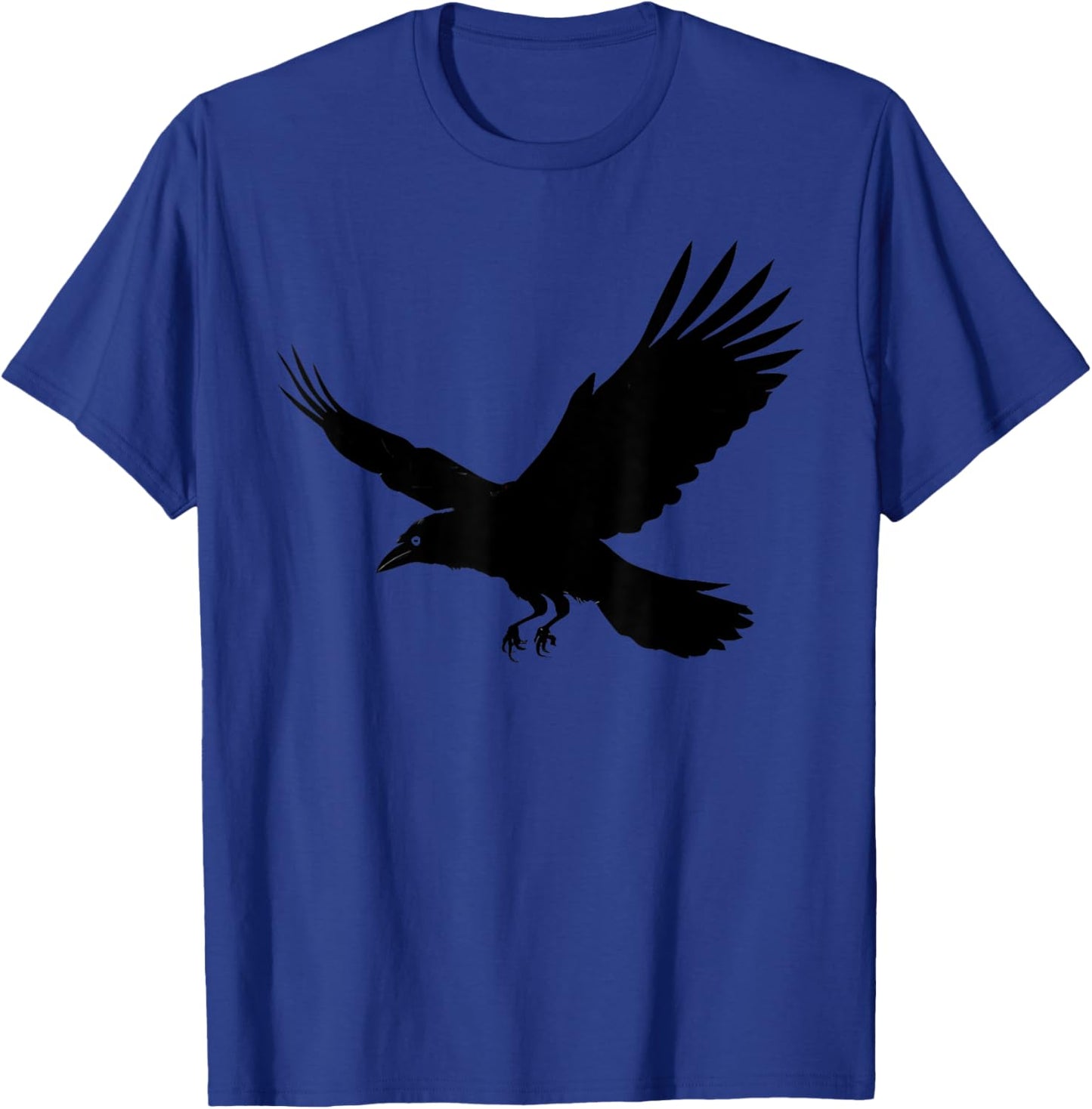 Beautiful Black Crow Raven Bird In Flight Silhouette T-Shirt - T-Shirt | Royal