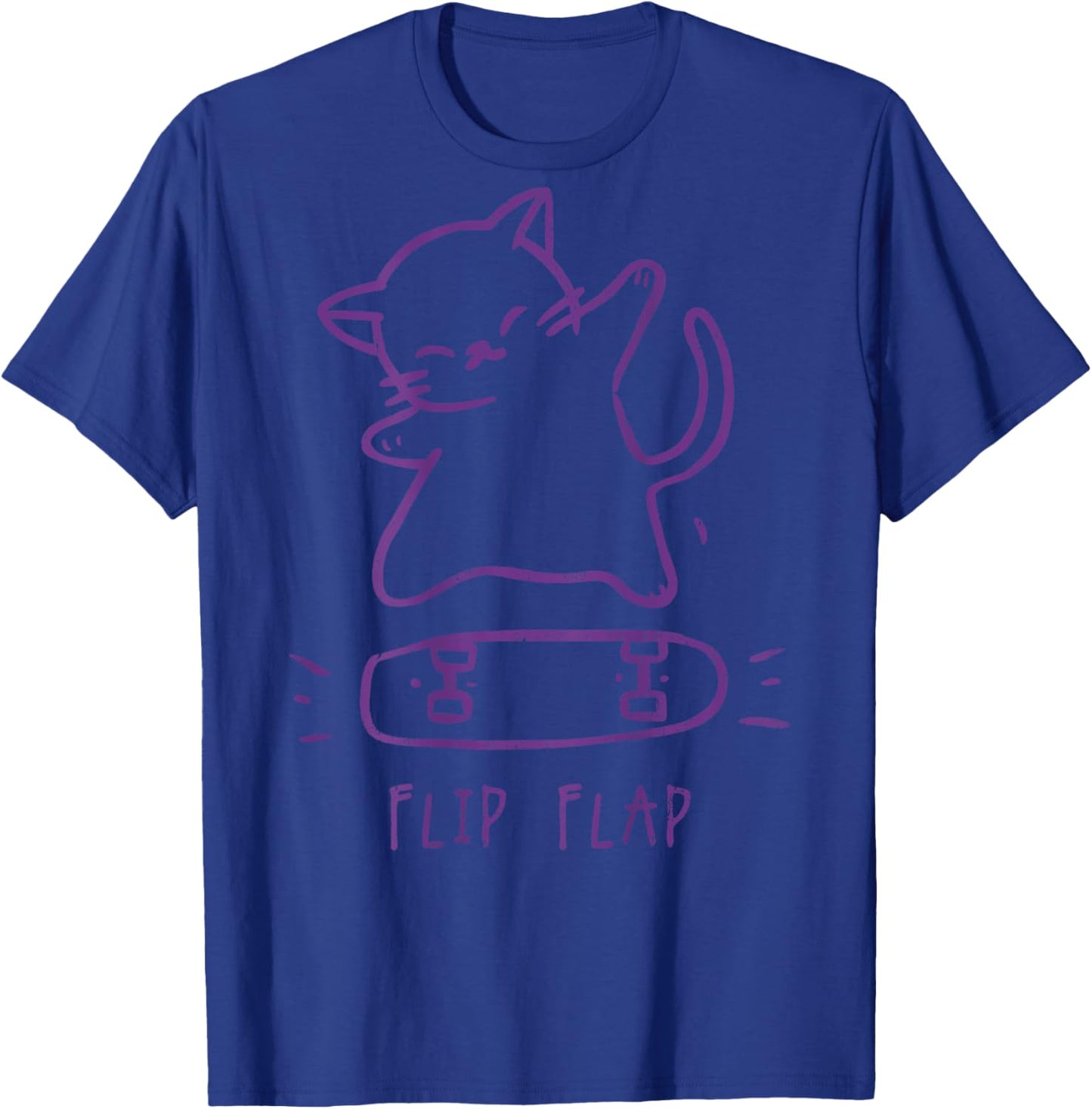 Hip Hop Cat Y2K Retro Vintage Edgy Back Print Streetwear Cat Women Kids T-Shirt - T-Shirt | Royal