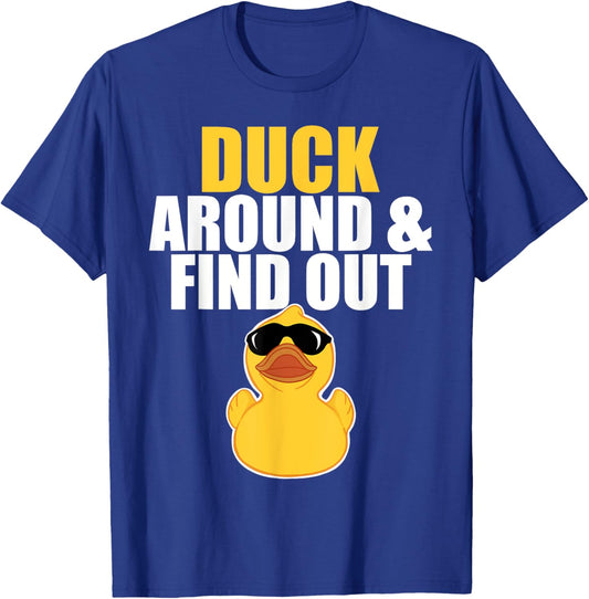 Miftees Duck Around and Find Out Kids Black Small T-Shirt - T-Shirt | Royal