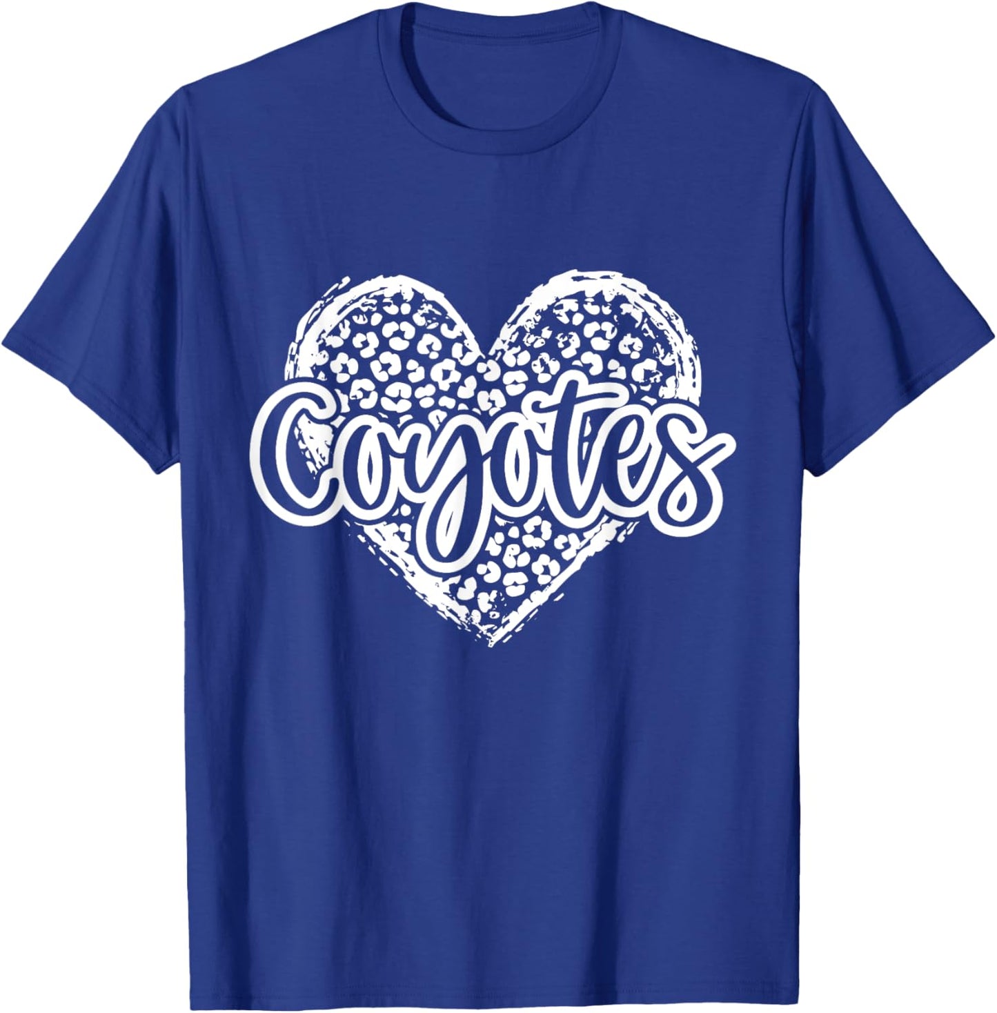 Leopard Cheetah Heart COYOTES School Spirit Top T-Shirt - T-Shirt | Royal
