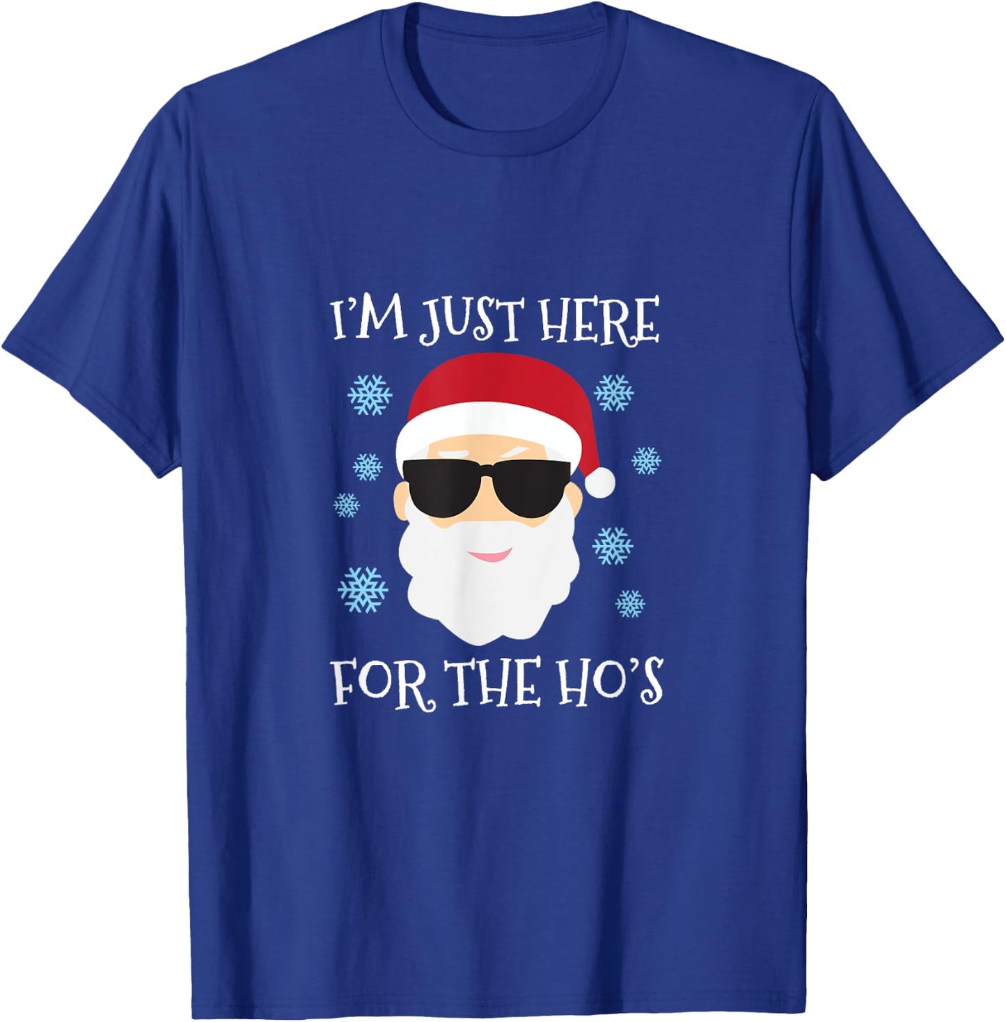 Funny Santa Here for the Hos Christmas Pyjamas T-Shirt - T-Shirt | Royal