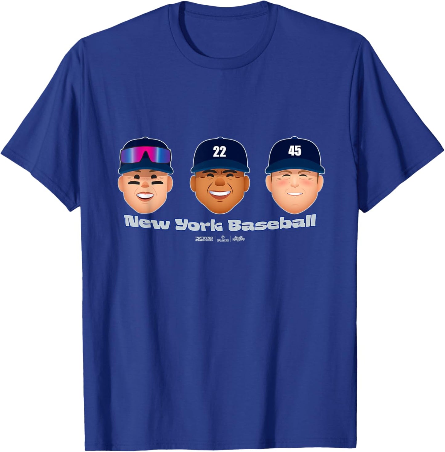 New York A Baseball Players Head Trio MLBPA T-Shirt - T-Shirt | Royal