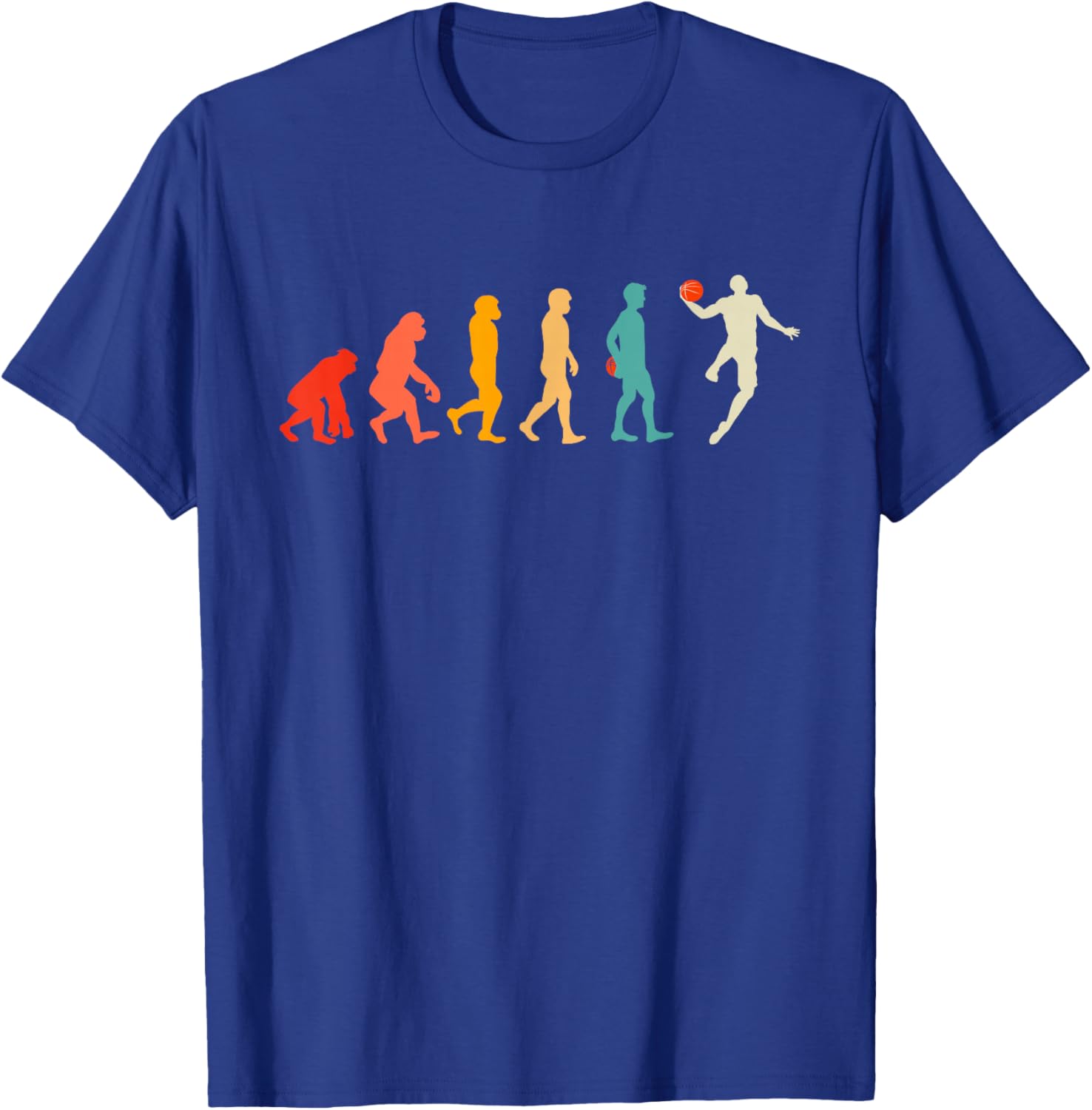 I Can Not I Have Basketball Evolution Basketball Player Retro T-Shirt - T-Shirt | Royal