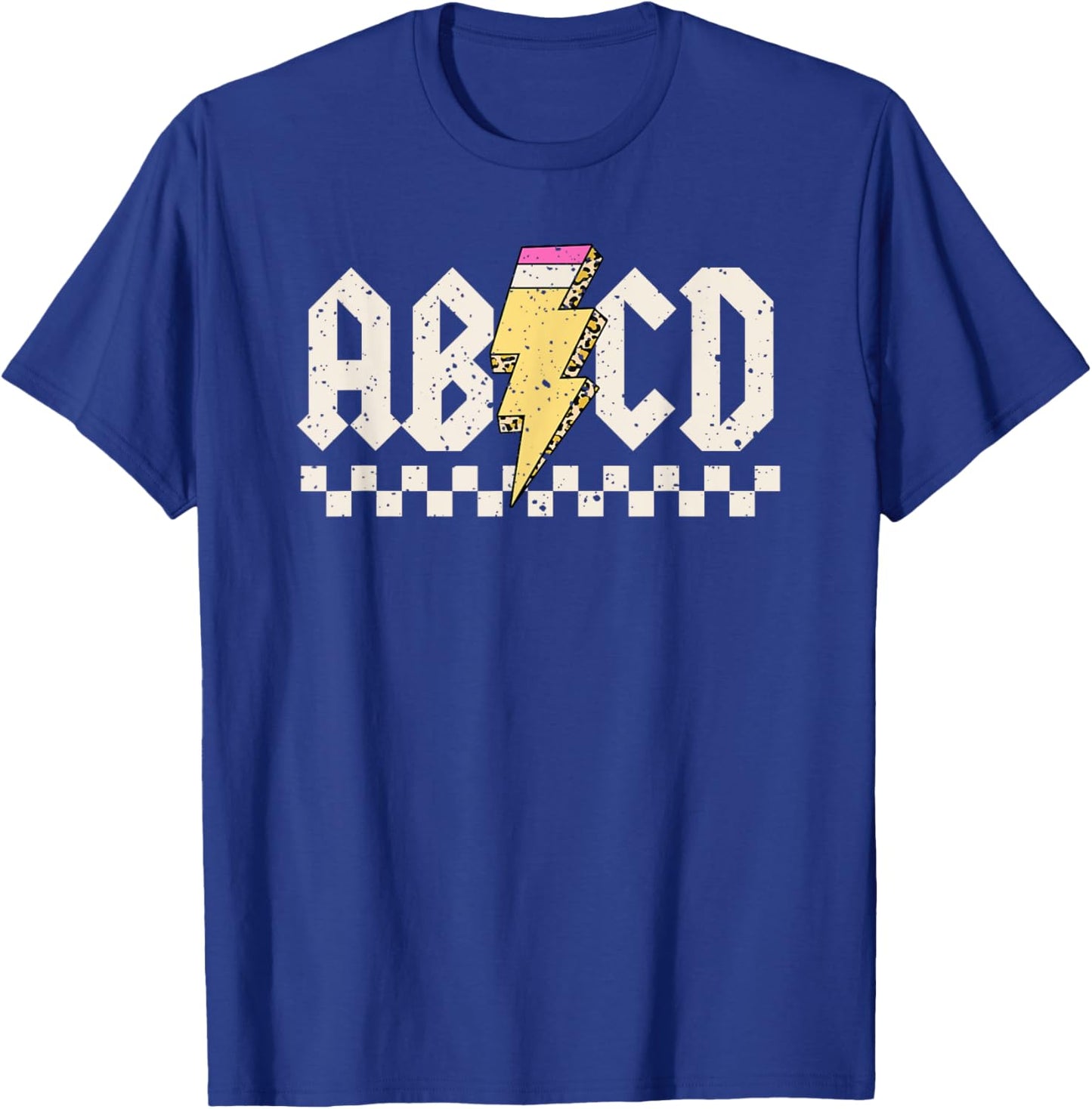 Boys Girls Teachers ABCD Rock Graphic Back to School Class T-Shirt - T-Shirt | Royal