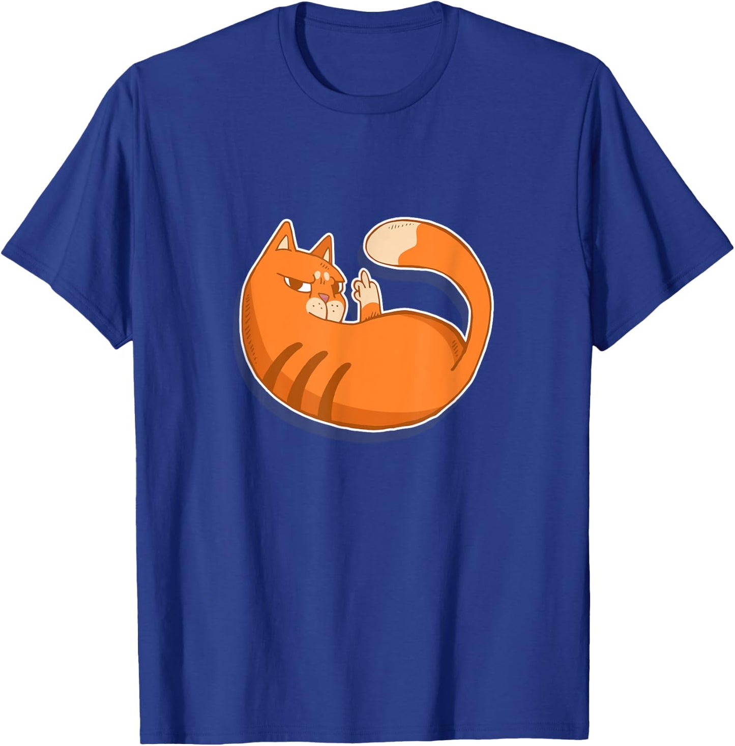 Cute Tabby Cat - Flipping Bird- Women T-Shirt - T-Shirt | Royal