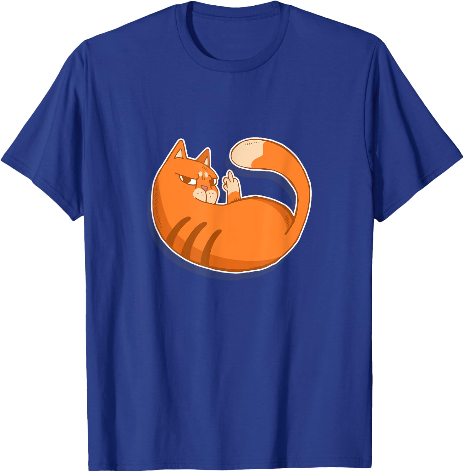 Cute Tabby Cat - Flipping Bird- Women T-Shirt - T-Shirt | Royal