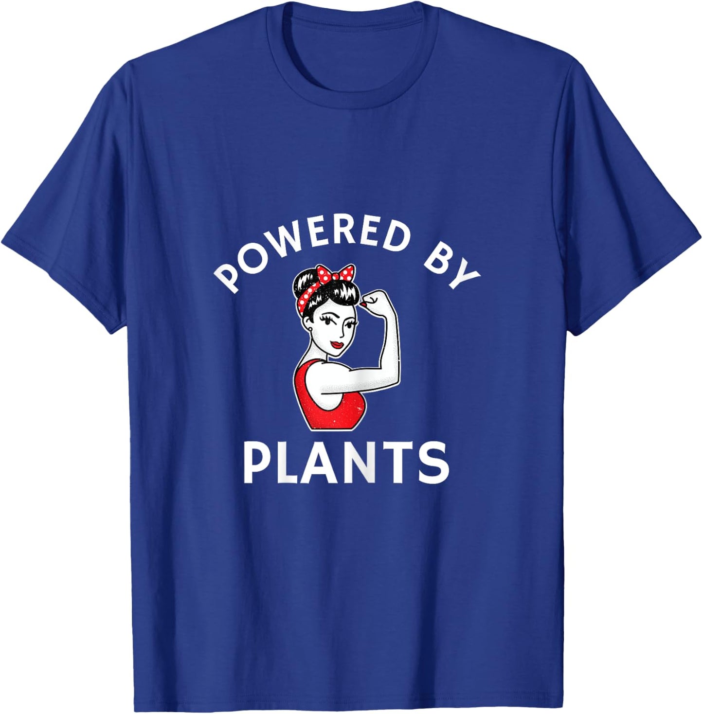 Powered By Plants Retro Women's Vegan Fitness T-Shirt - T-Shirt | Royal