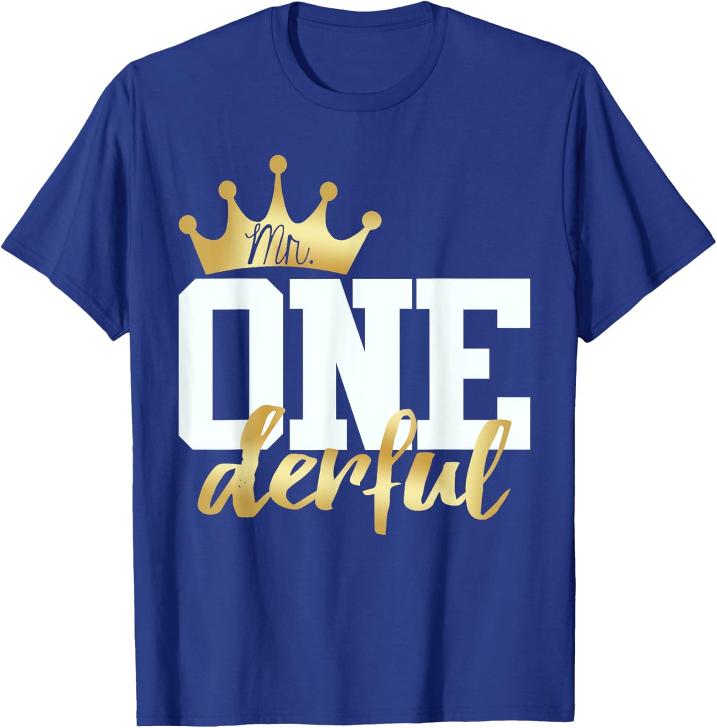 Mr Onederful 1st Birthday First One-Derful Matching T-Shirt - T-Shirt | Royal