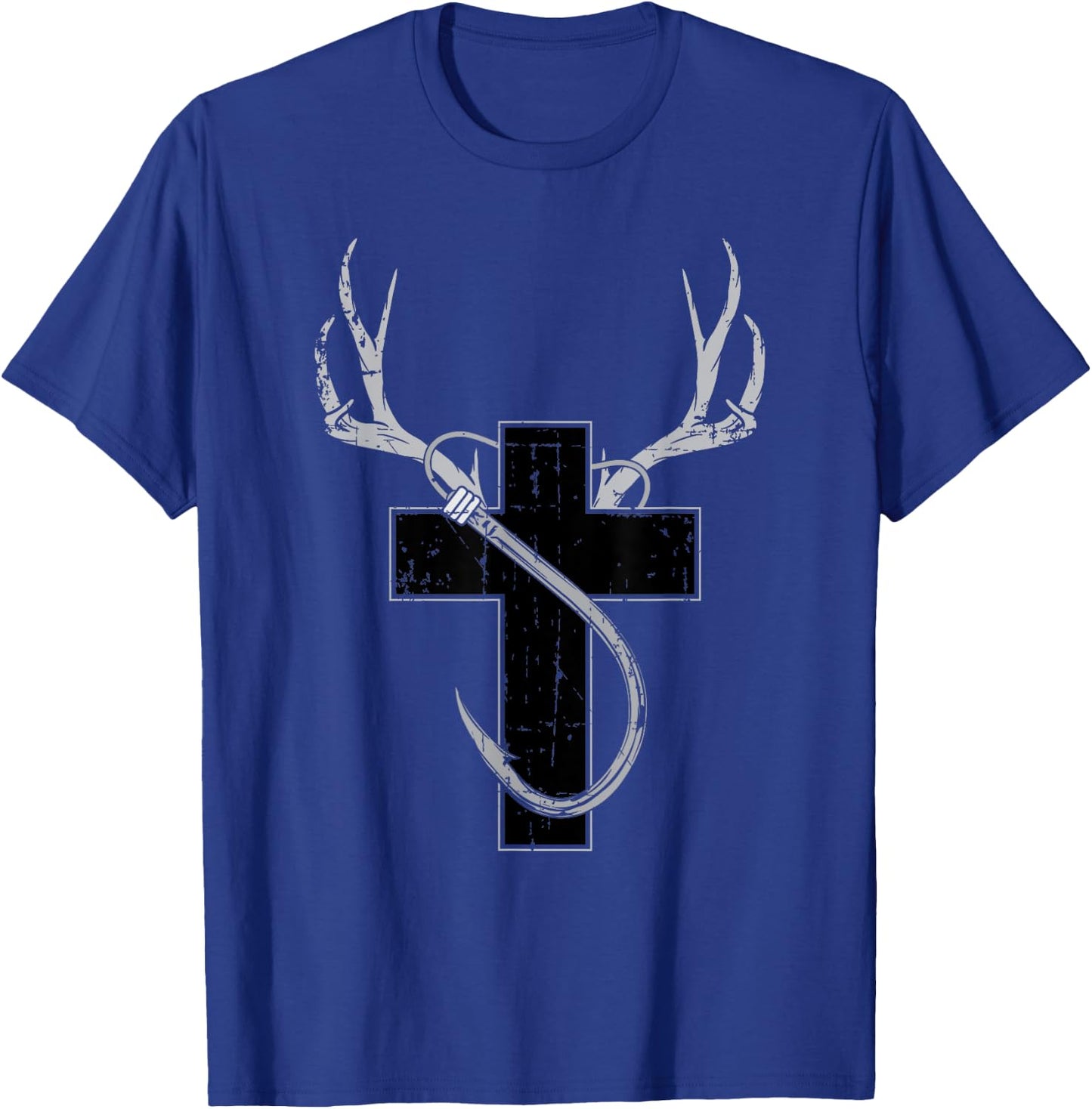 Funny Christian Hunting Fishing Lover Gift T-Shirt - T-Shirt | Royal
