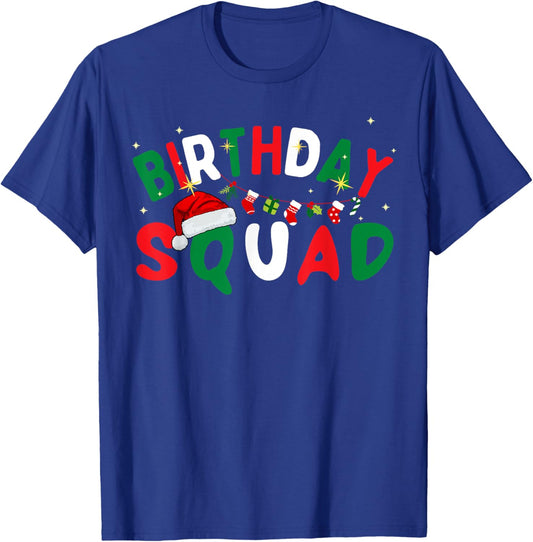 Birthday Squad Christmas Theme Family Matching Xmas Kids T-Shirt - T-Shirt | Royal