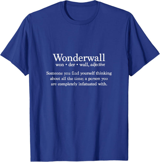 Wonderwall Definition Dictionary Typography Minimalist , Small, Black T-Shirt - T-Shirt | Royal