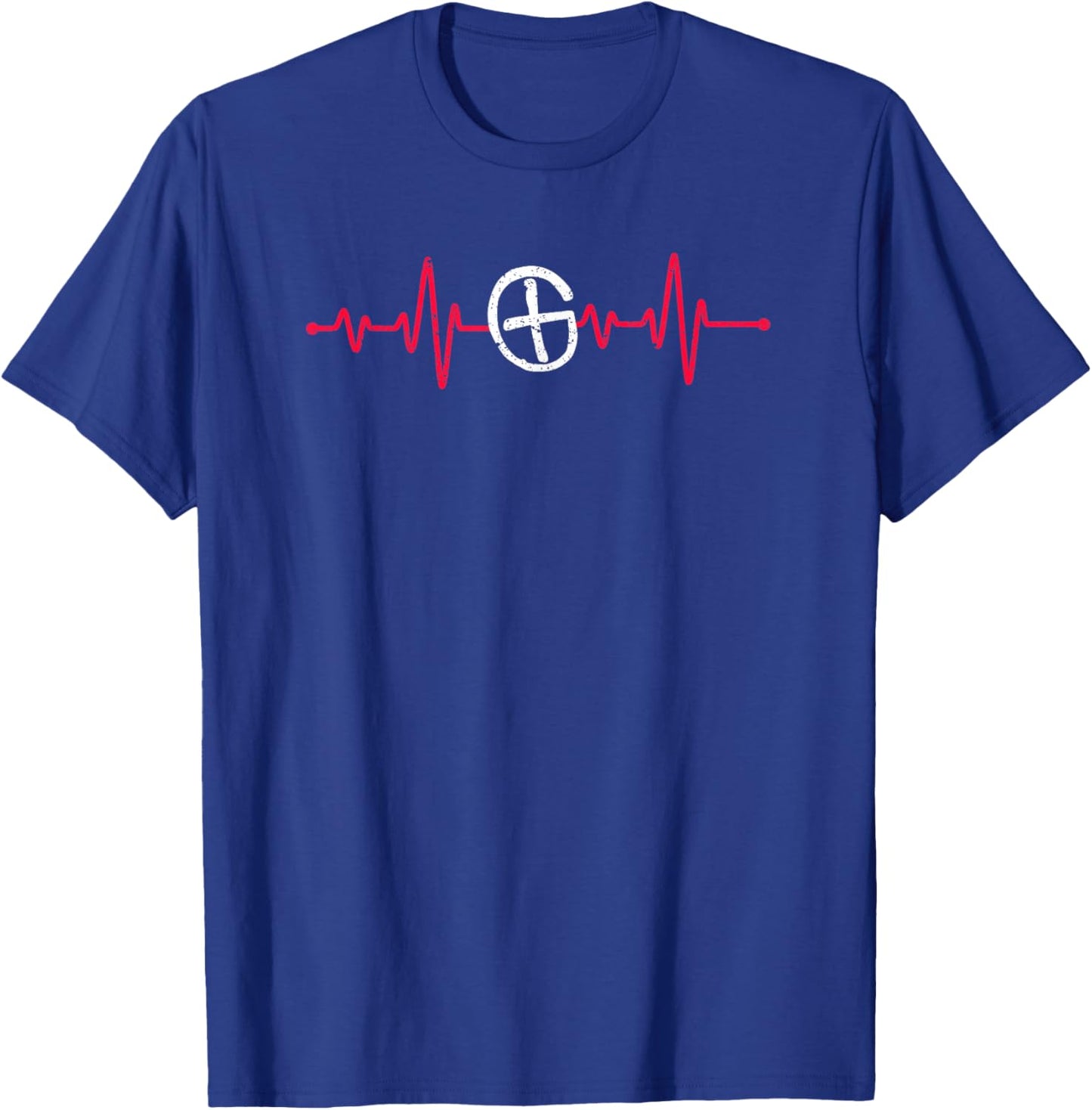 Geocaching Heartbeat Ekg Pulse Geocacher Outdoor Geocache T-Shirt - T-Shirt | Royal