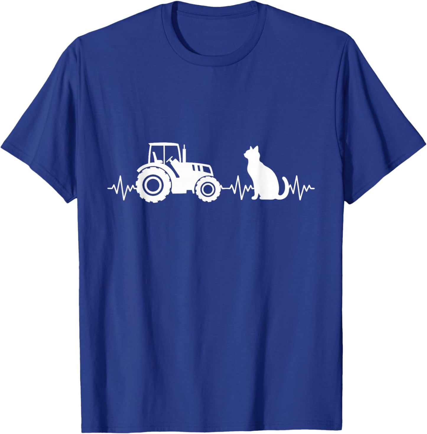 Cat Tractor Farming Funny Farmer Cat Lover Tractor T-Shirt - T-Shirt | Royal