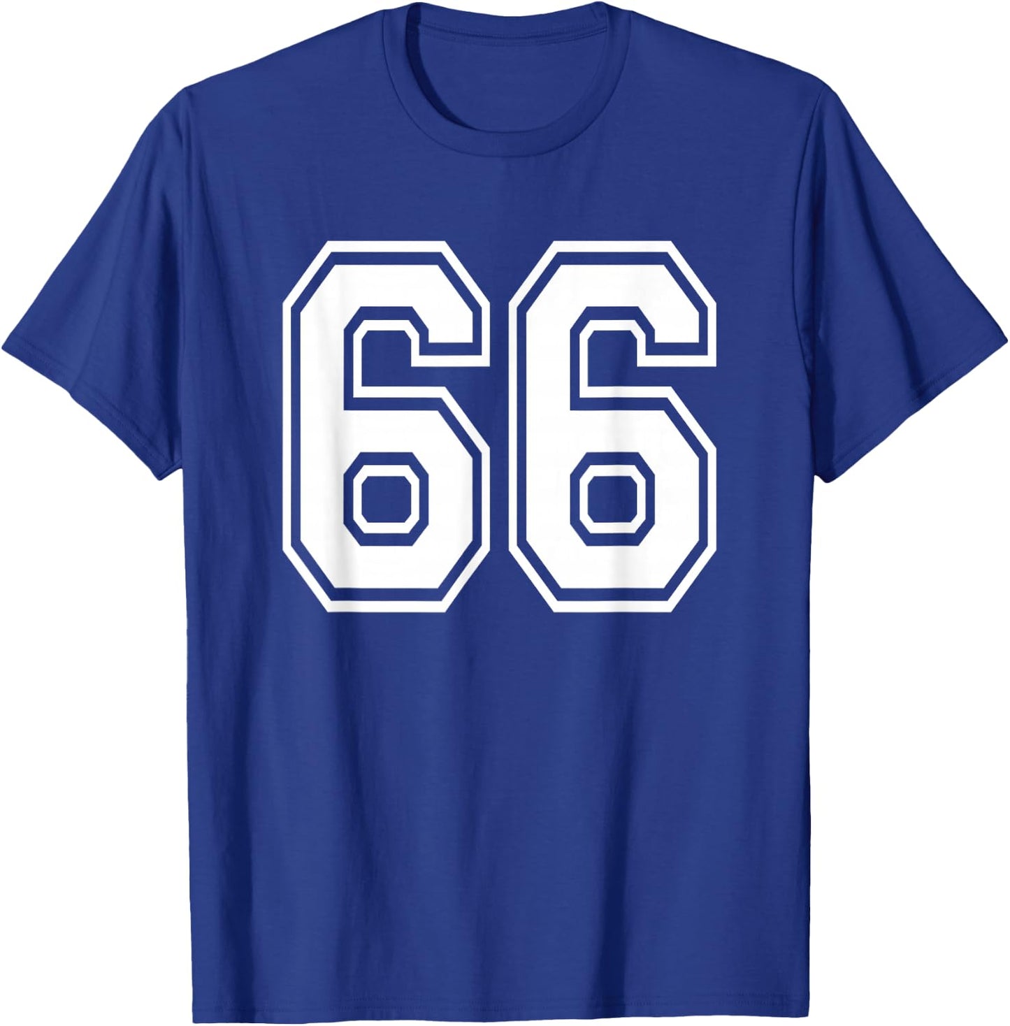 Number 66 66th Birthday Gift Player Team Numbered Jersey T-Shirt - T-Shirt | Royal