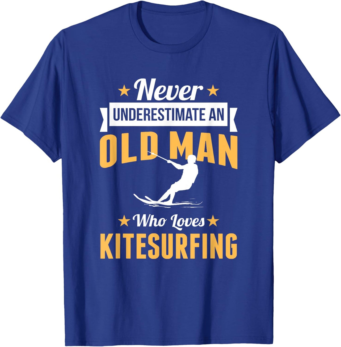 Kitesurfer Old Man Kitesurfing Board Gift Grandpa T-Shirt - T-Shirt | Royal