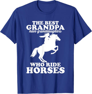 The Best Grandpa Have Granddaughters Who Ride Horses T-Shirt - T-Shirt | Royal