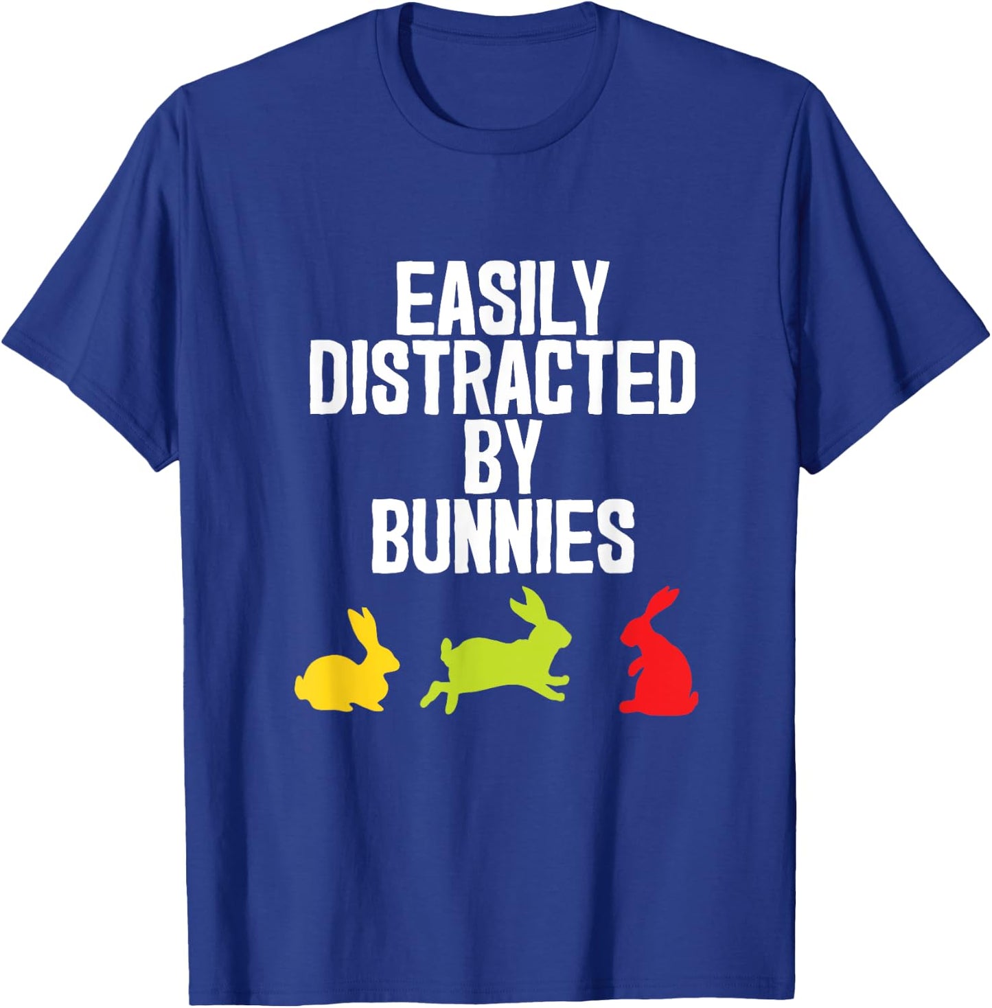 Distracted Funny Bunny Rabbit Retro Gift T-Shirt - T-Shirt | Royal