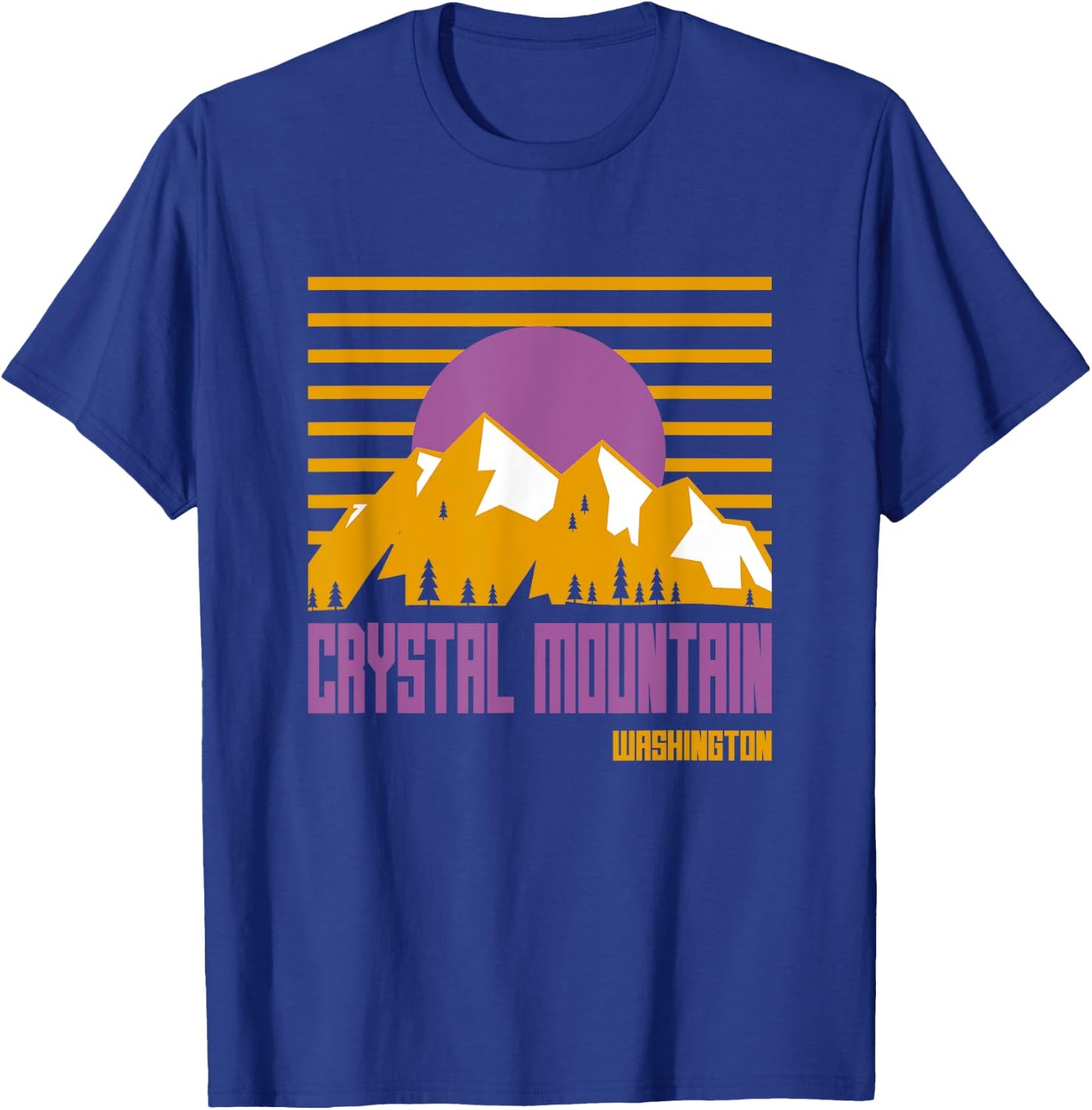 Crystal Mountain Washington Vintage Mountains Hiking Camp T-Shirt - T-Shirt | Royal