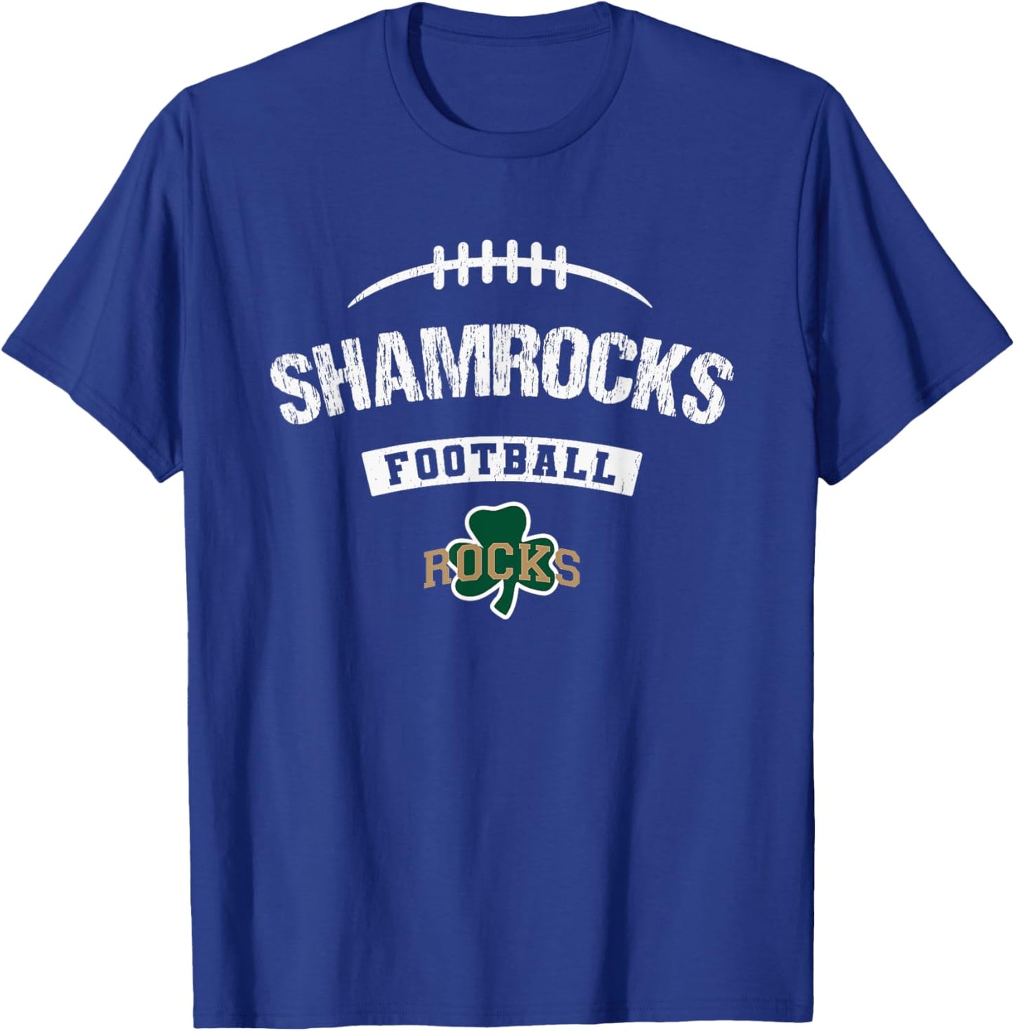 Westfield Shamrocks Logo Football Distressed HS T-Shirt - T-Shirt | Royal
