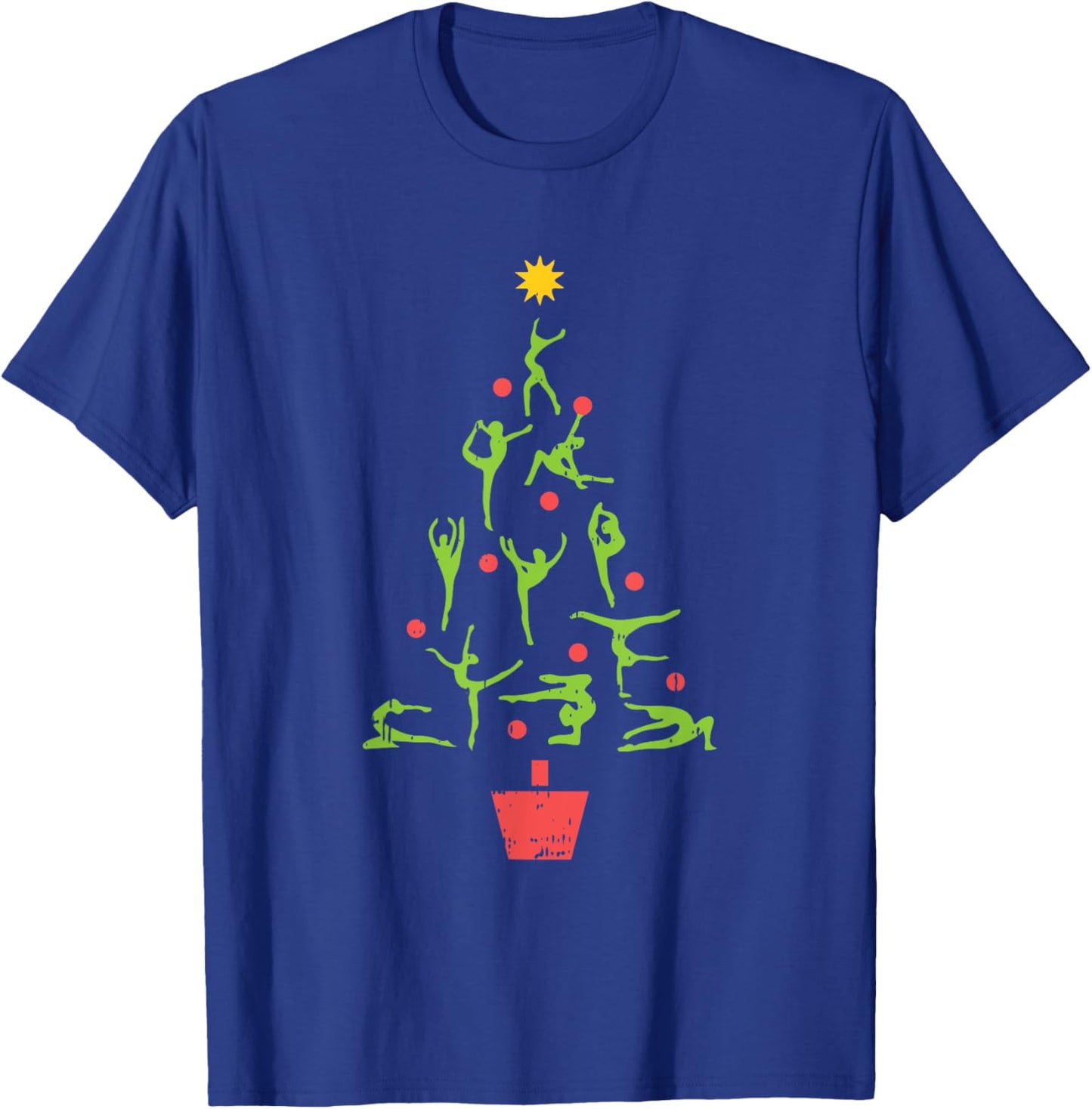 Gymnast Christmas Tree Christmas Pajama X-Mas Gymnastics T-Shirt - T-Shirt | Royal