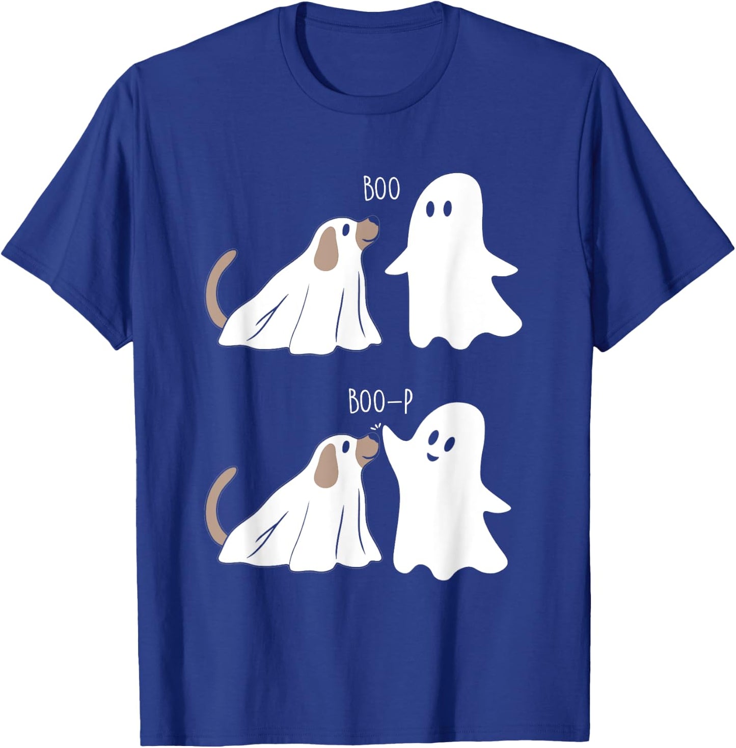 Boo Boop Dog And Ghost Funny Halloween Spooky Dog Women Kids T-Shirt - T-Shirt | Royal