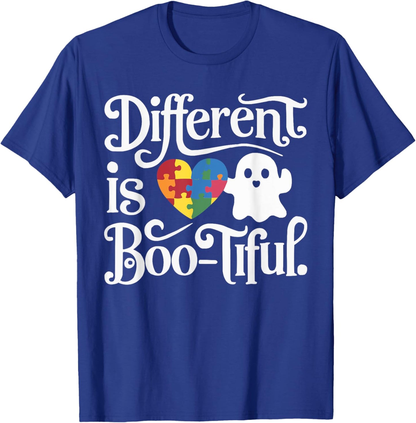 Support Autism Halloween Spooky Autistic Trick Or Treat T-Shirt - T-Shirt | Royal