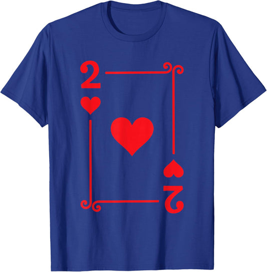 Playing Cards Costume - 2 Hearts Card - Two Card T-Shirt - T-Shirt | Royal