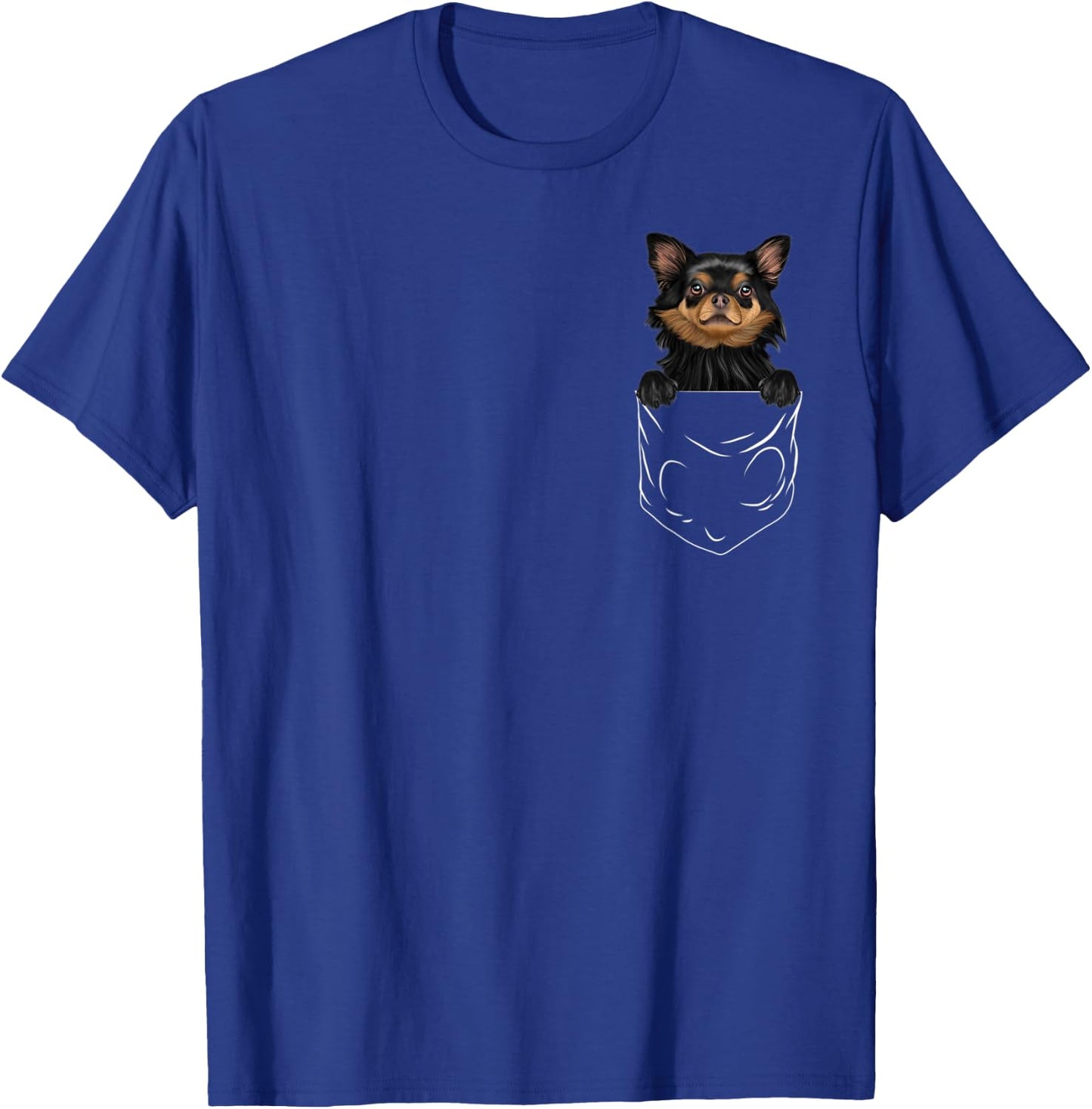 Dog In Pocket Black Chihuahua Funny Dog Lover Women Kids T-Shirt - T-Shirt | Royal