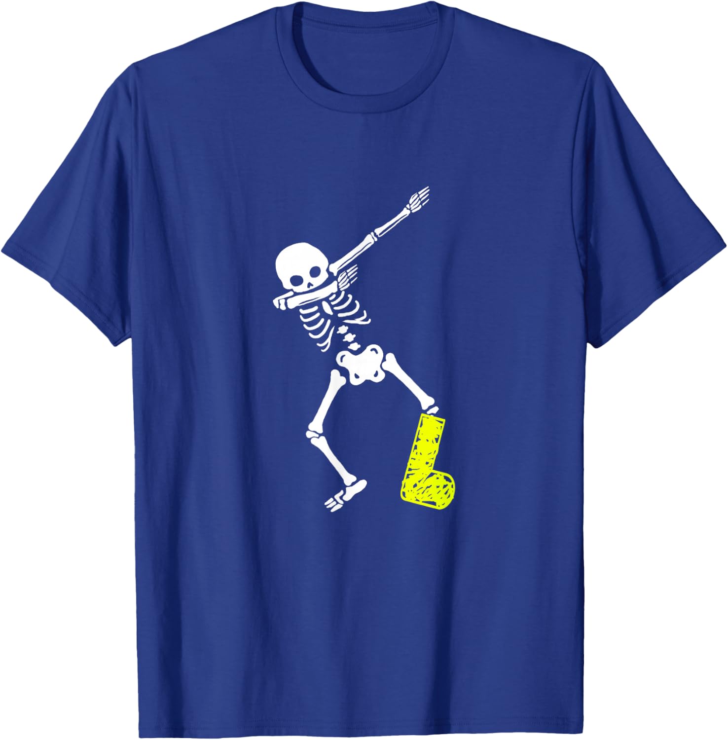 Funny Injury Dabbing Skeleton Broken Leg Kids Adult T-Shirt - T-Shirt | Royal