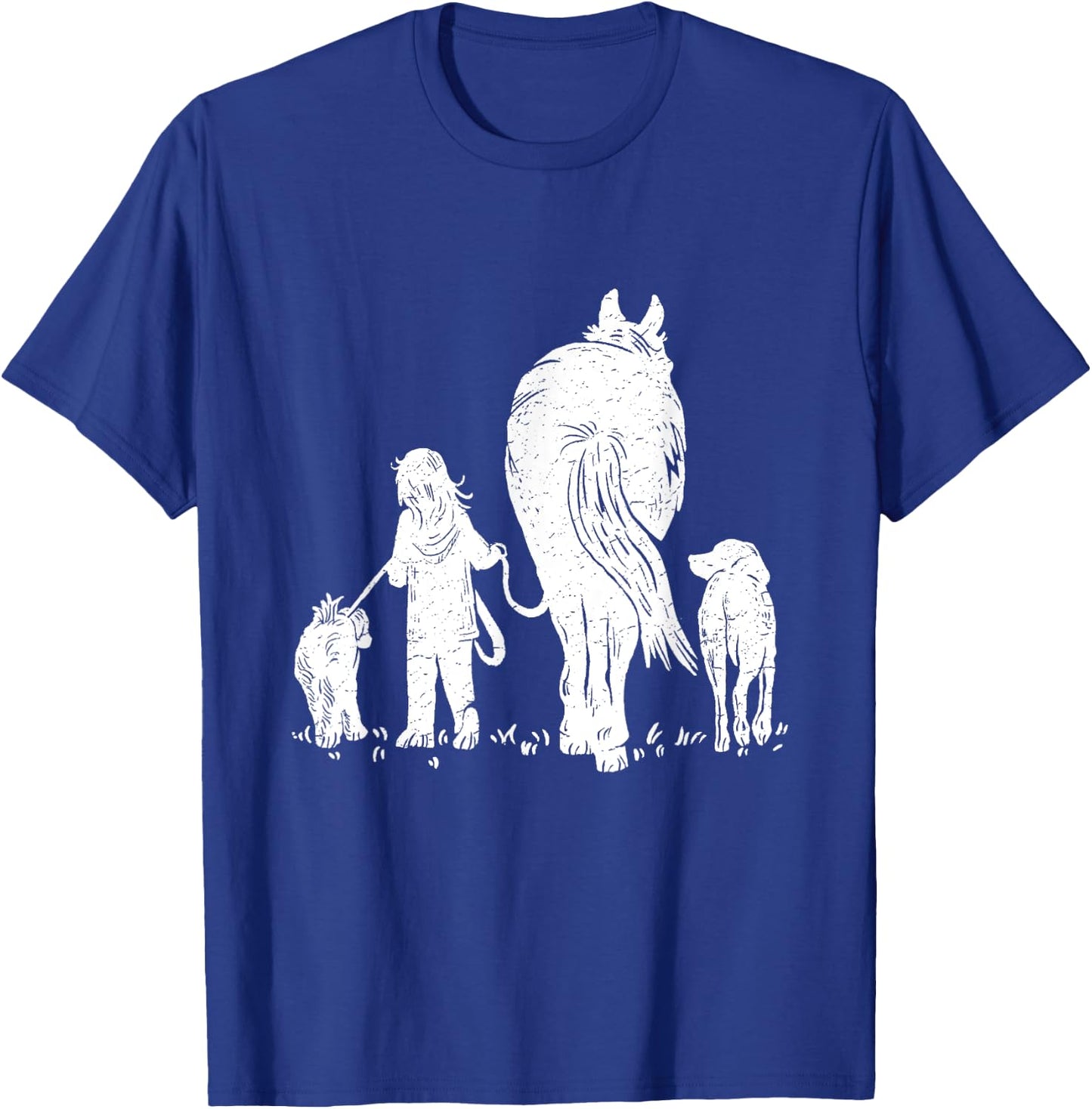 Girl with Horse and Dog T-Shirt - T-Shirt | Royal