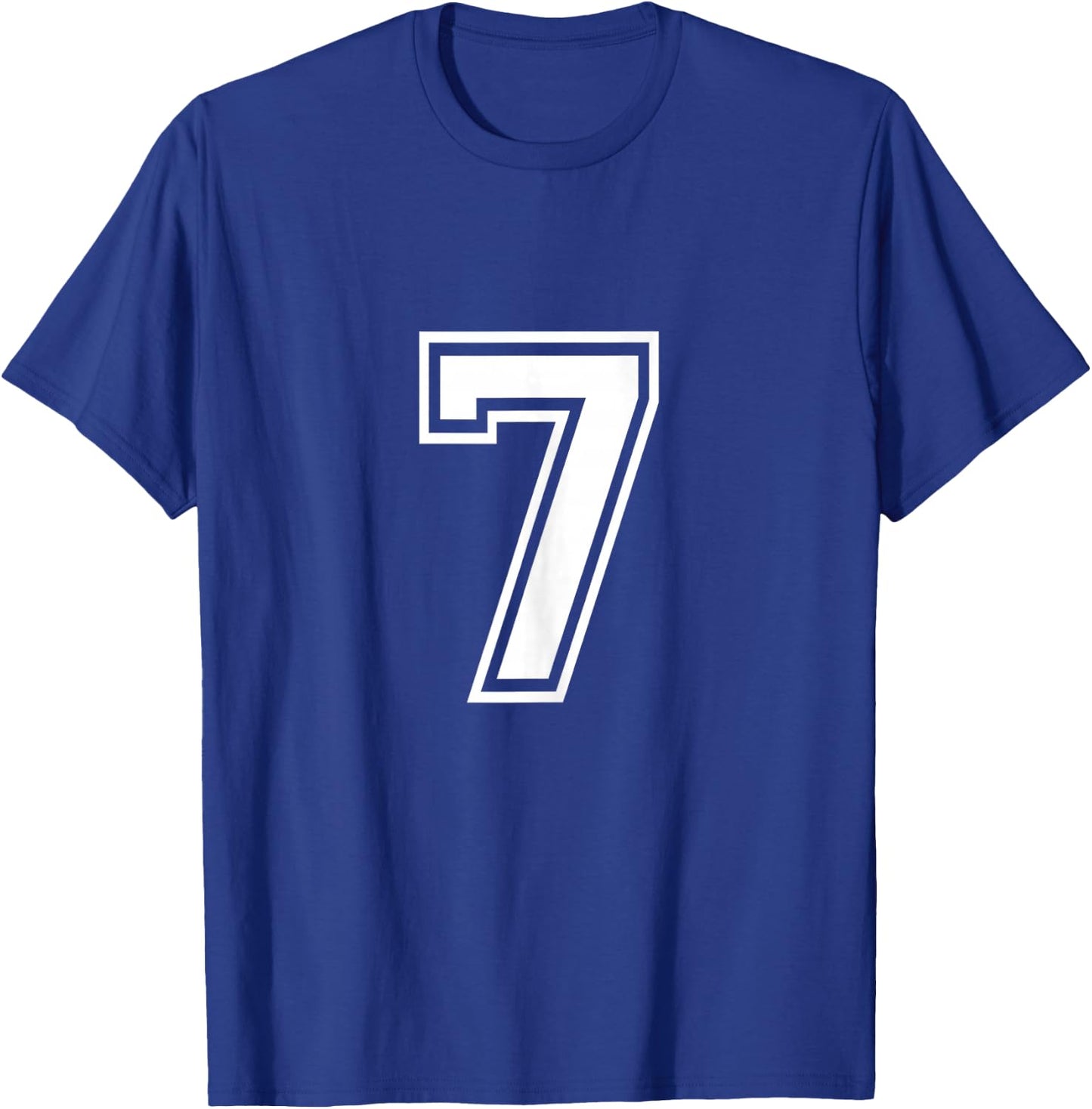 Number 7 Birthday Gift Sports Player Team Numbered Jersey T-Shirt - T-Shirt | Royal