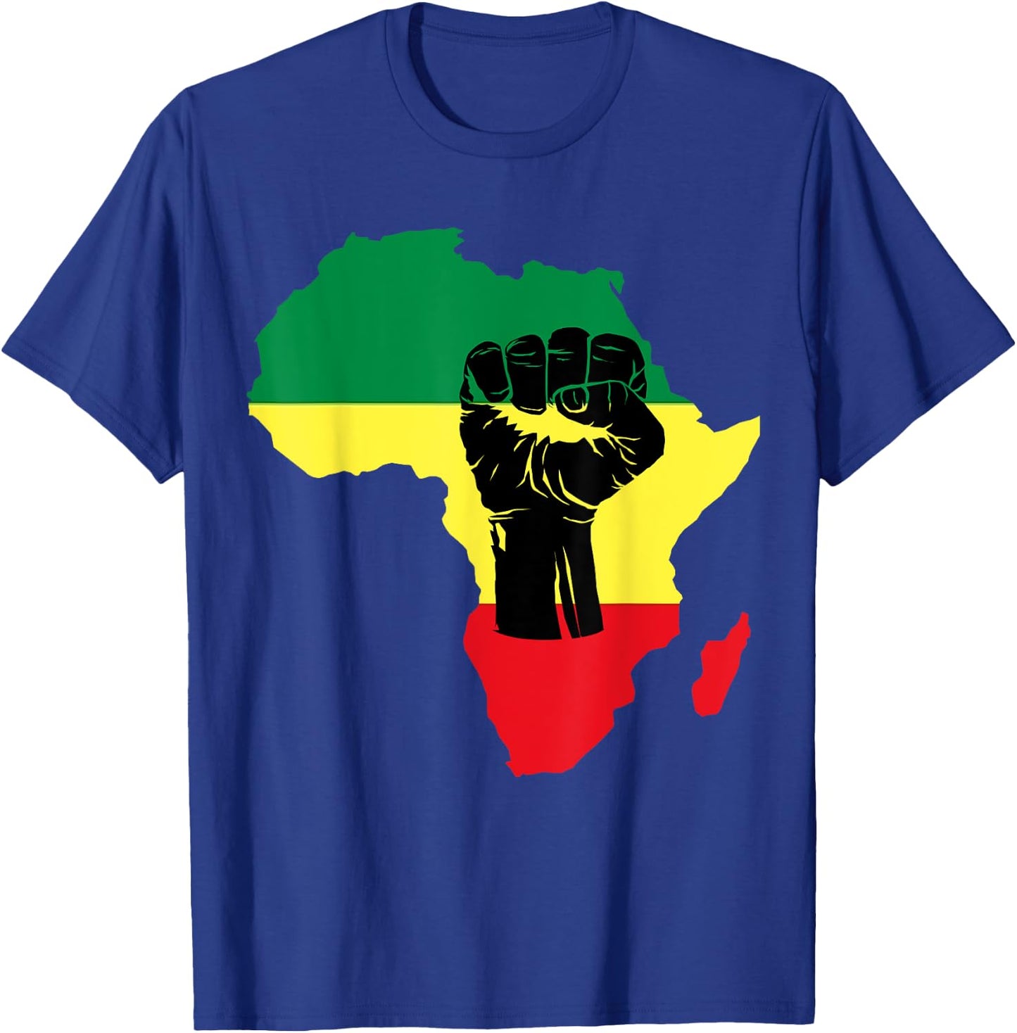 Black History Month Celebration | African Map Fist T-Shirt - T-Shirt | Royal