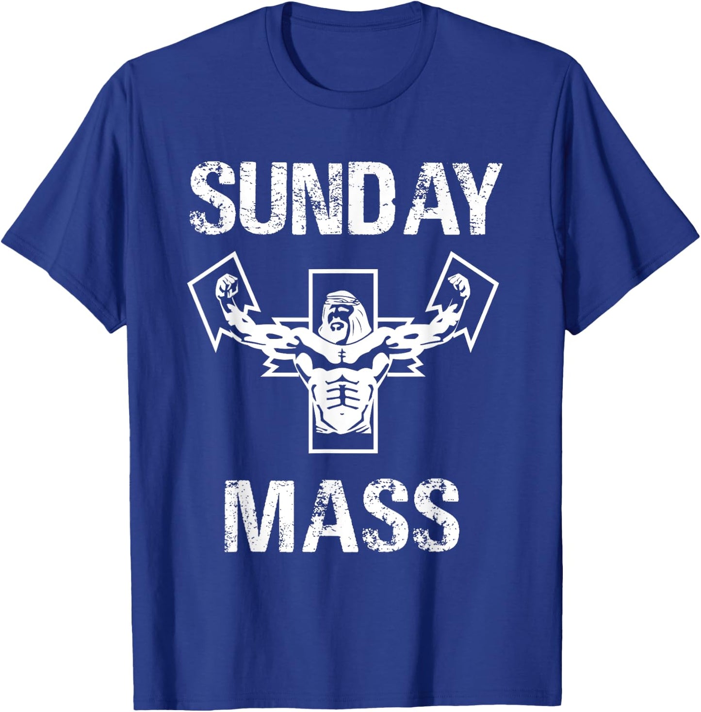Sunday Mass - Jesus Gym Shirt T-Shirt - T-Shirt | Royal