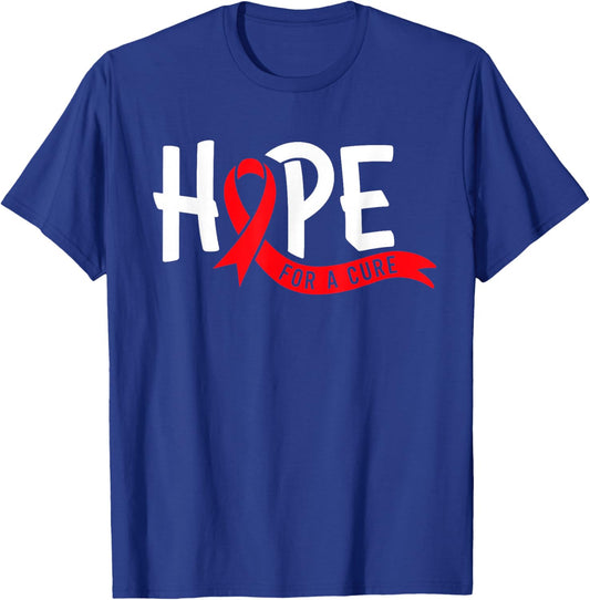 Aids Hope Red Ribbon World Aids Day Hiv Aids Awareness T-Shirt - T-Shirt | Royal