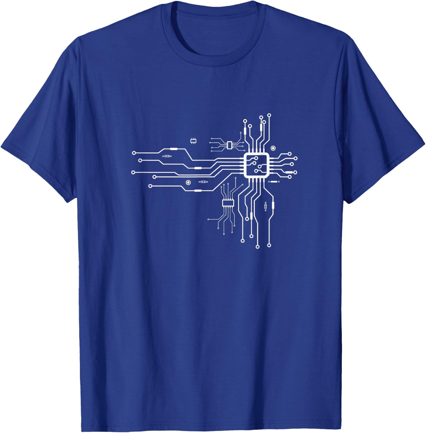 CPU Heart Shaped Electronic Chipset Board Engineer T-Shirt - T-Shirt | Royal