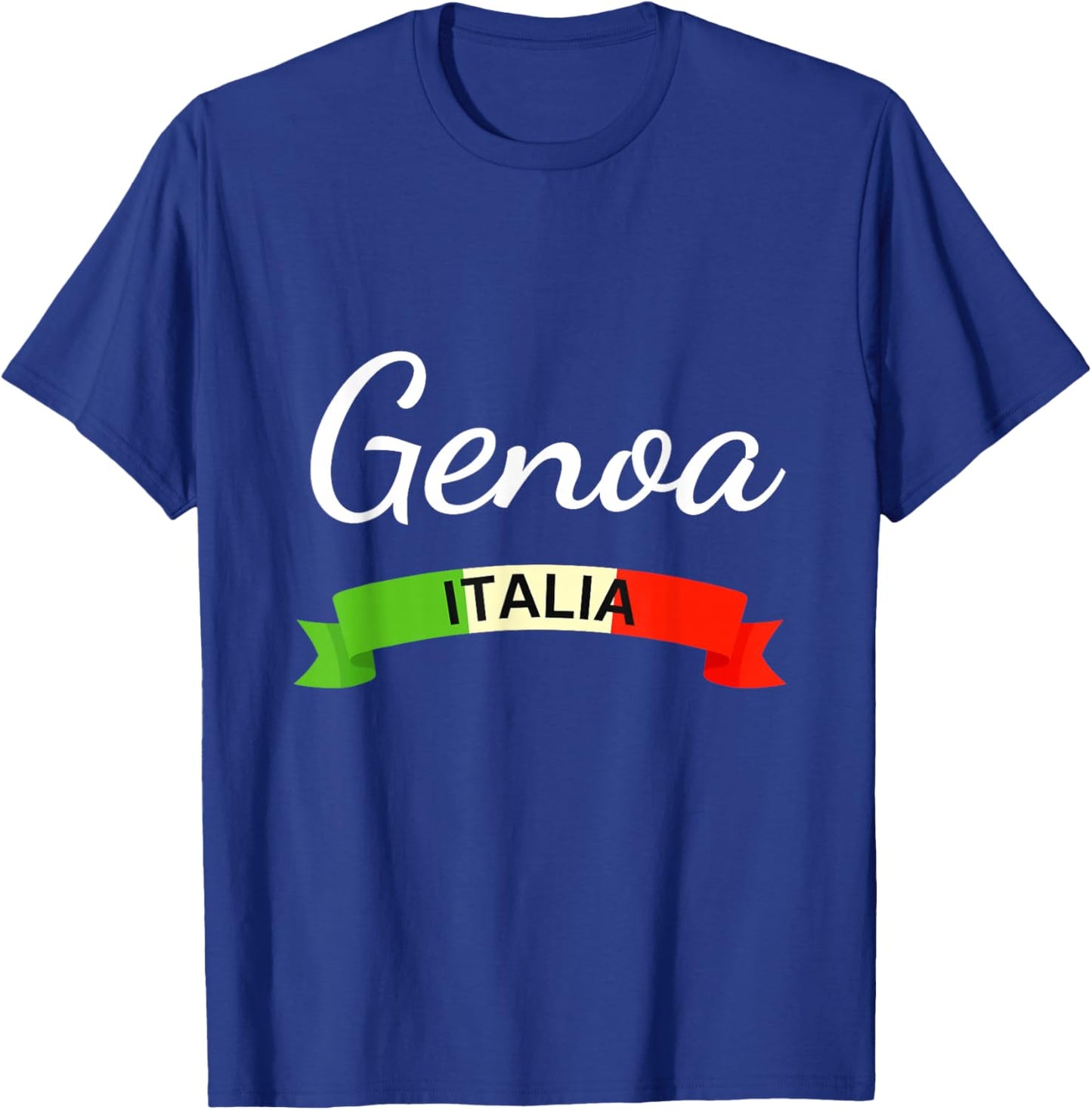 Genoa Italy Flag Genova Italia Souvenir Matching Italian T-Shirt - T-Shirt | Royal