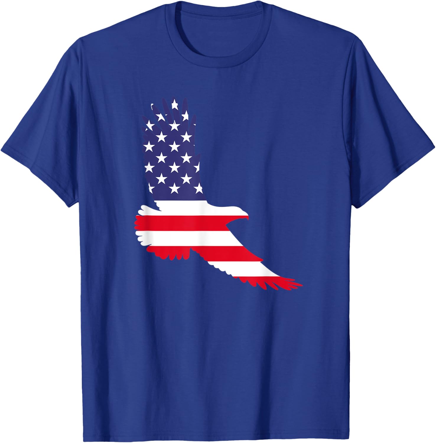 Beautiful Flying American Eagle Bird USA Flag Silhouette T-Shirt - T-Shirt | Royal