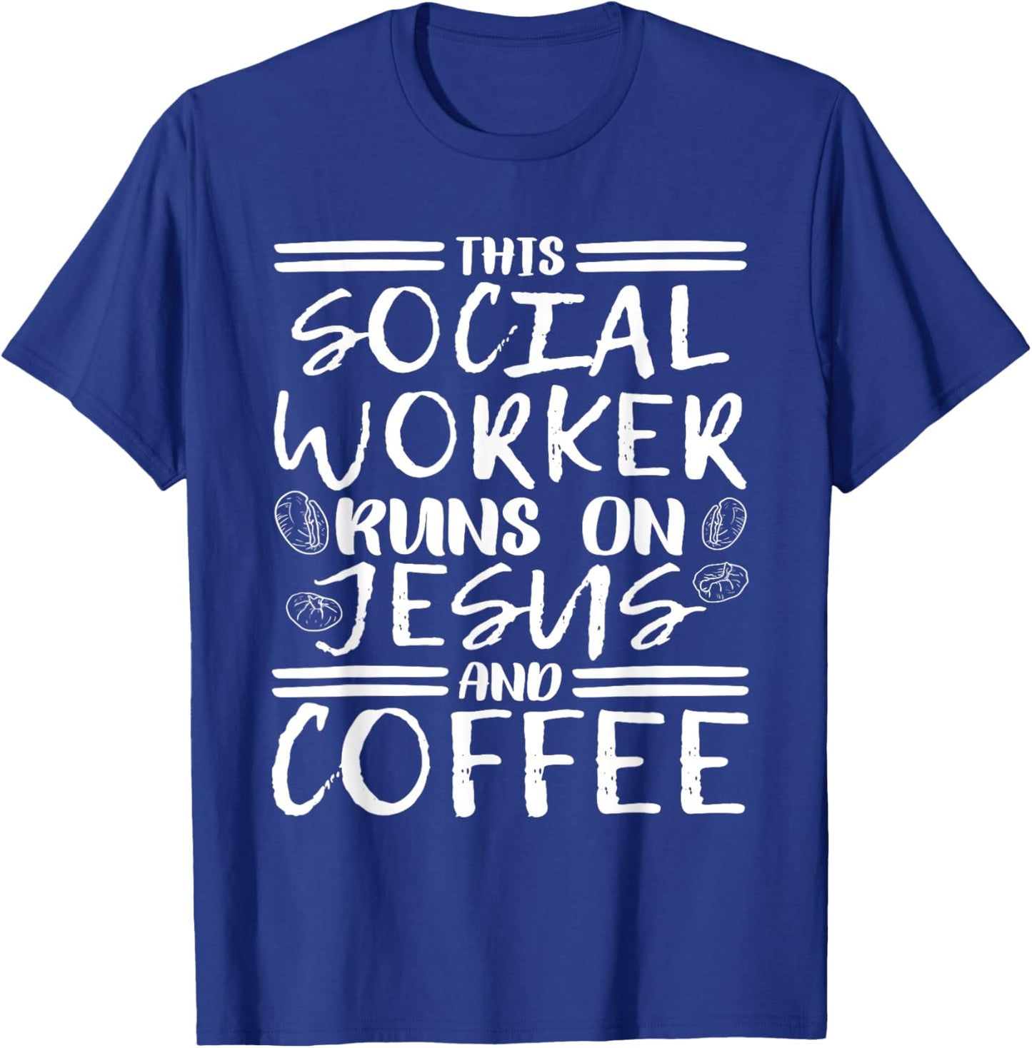 This Social Worker Runs On Jesus, Christian Social Worker T-Shirt - T-Shirt | Royal