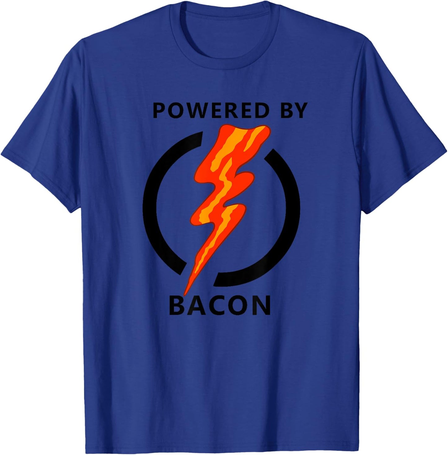 Funny Powered By Bacon Gift Kids And Toddlers T-Shirt - T-Shirt | Royal