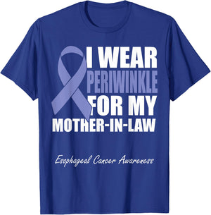 I Wear Periwinkle For My Mother In Law Esophageal Cancer T-Shirt - T-Shirt | Royal
