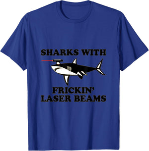 Sharks With Laser Beams on Their Heads T-Shirt - T-Shirt | Royal