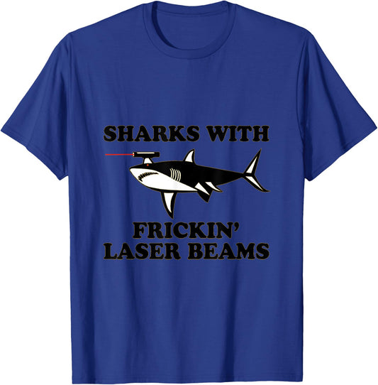 Sharks With Laser Beams on Their Heads T-Shirt - T-Shirt | Royal