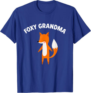 Foxy Grandma Funny Mother's Day Fox Pun Joke T-Shirt - T-Shirt | Royal