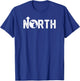 Vintage Up North Michigan Distressed Text State Map T-Shirt - T-Shirt | Royal