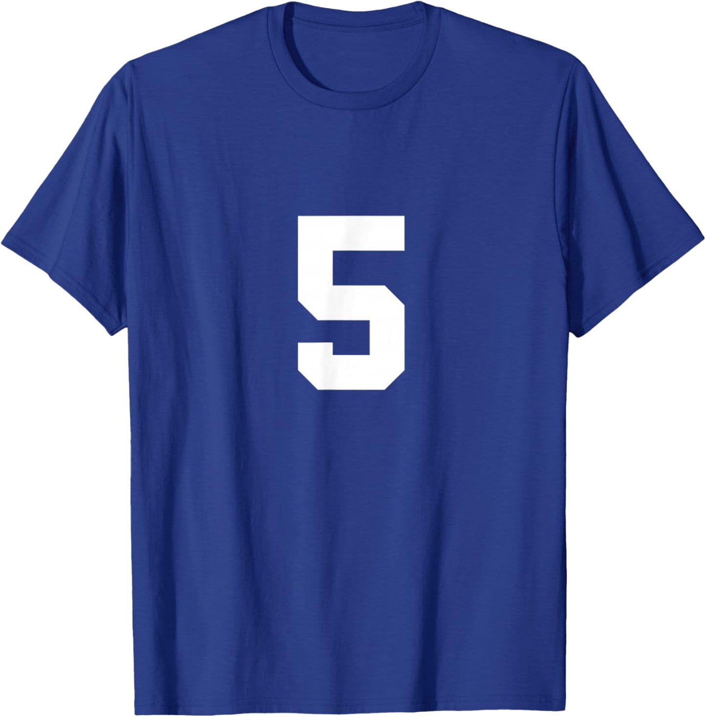 Number 5 (on Front/Back) Sports Team Jersey Number T-Shirt - T-Shirt | Royal