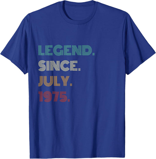 50 Years Old Legend Since July 1975 50th Birthday T-Shirt - T-Shirt | Royal