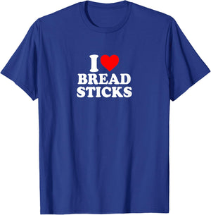 I Love Heart Breadsticks Simple Cute Funny Bread Sticks T-Shirt - T-Shirt | Royal